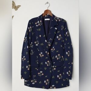 H&M Navy Floral Blazer